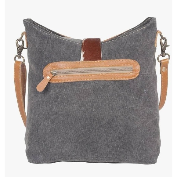 NWT Myra Womens Shoulder Bag Patchwork Leather‎ Cowhide Leopard Print Bohemian - Picture 3 of 10